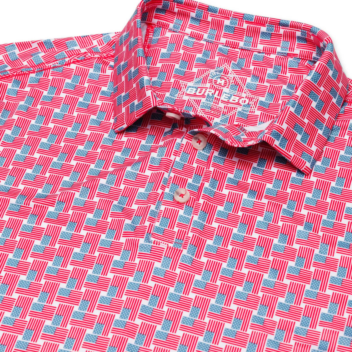 BURLEBO- AMERICAN FLAG PERFORMANCE POLO