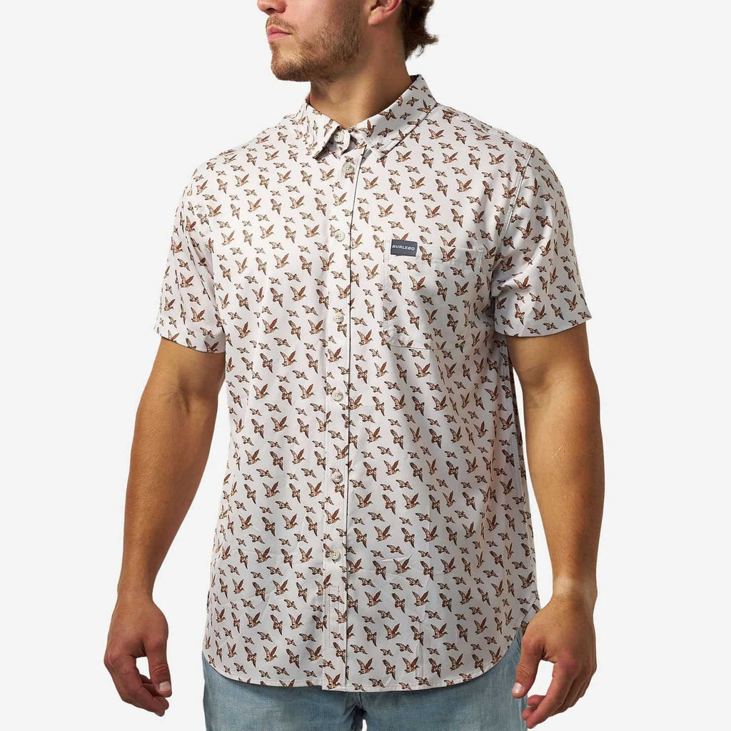 Burlebo Performance Button Up - Mallards Flying In