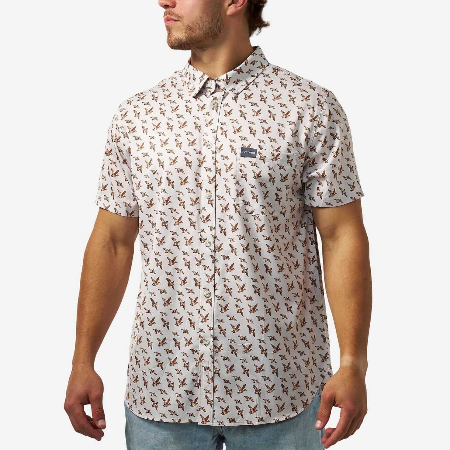 Burlebo Performance Button Up - Mallards Flying In