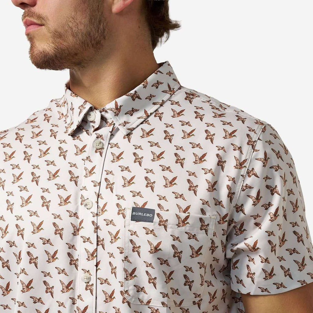 Burlebo Performance Button Up - Mallards Flying In