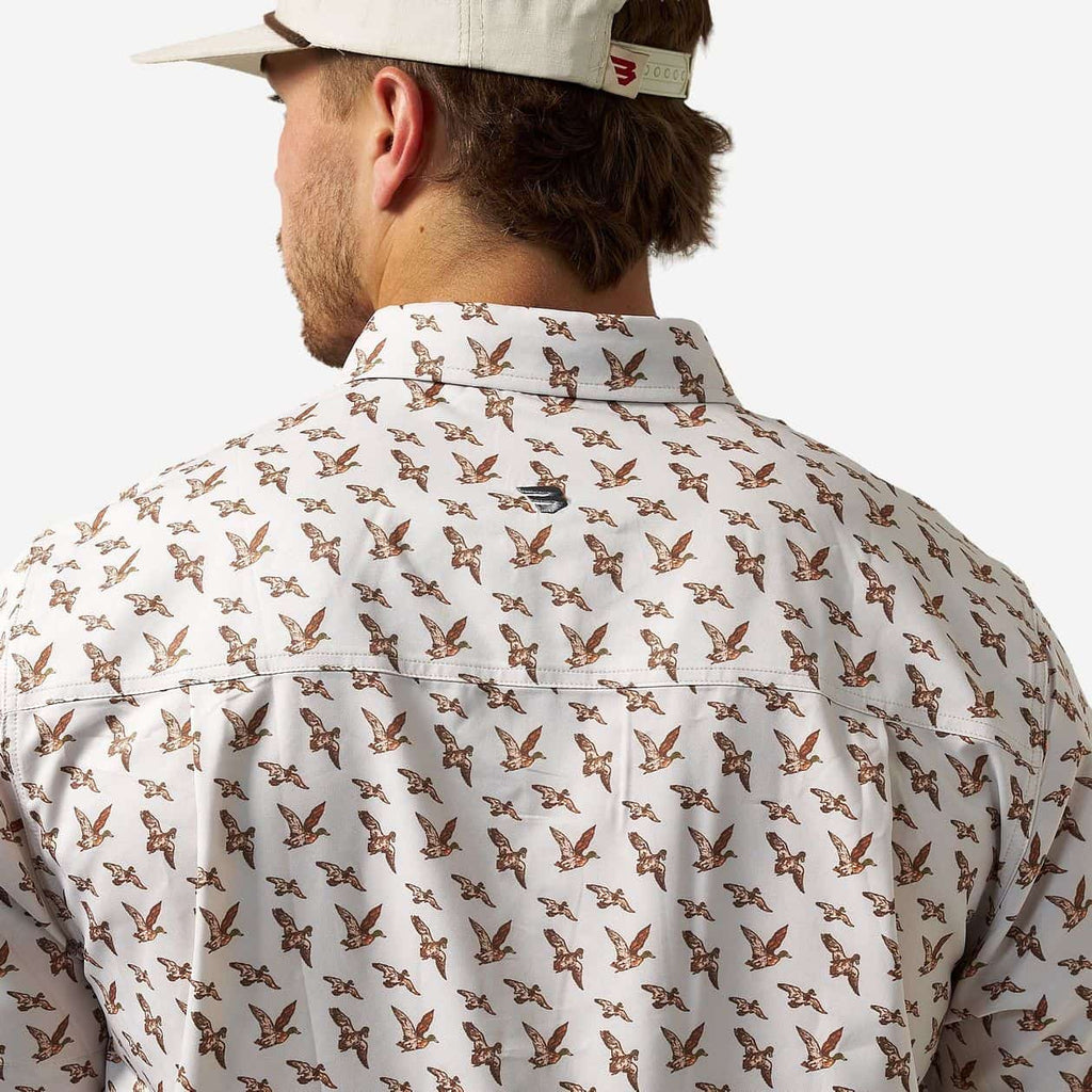 Burlebo Performance Button Up - Mallards Flying In