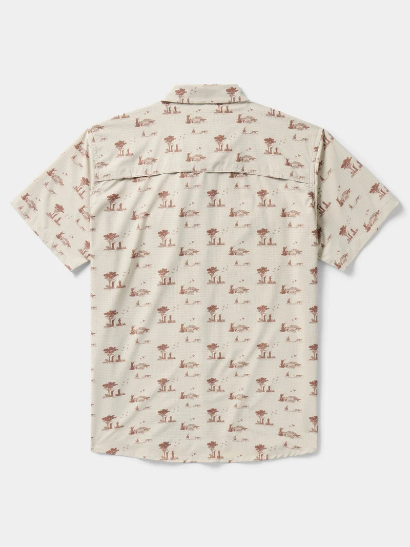 Men's Cast & Blast Perforated Shirt - Short Sleeve- Opening Day Sand Dollar