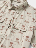 Men's Cast & Blast Perforated Shirt - Short Sleeve- Opening Day Sand Dollar