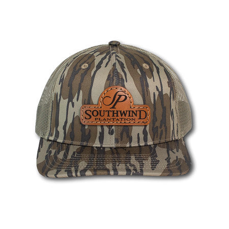 SOUTHWIND LEATHER LABEL BOTTOMLAND CAMO HAT
