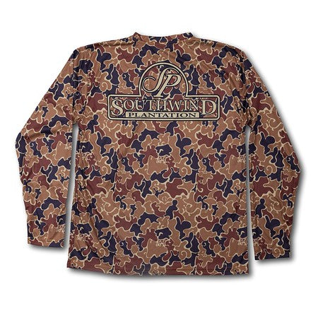 Southwind Brown Dog Camo Performance Dri-Fit Long Sleeve Shirt