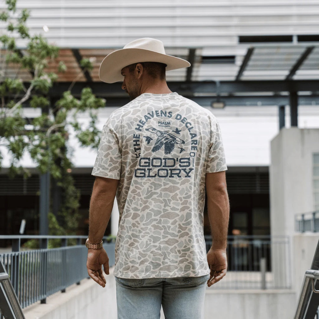 Burlebo Men's Vintage Washed Tee - God's Glory - Classic Deer Camo