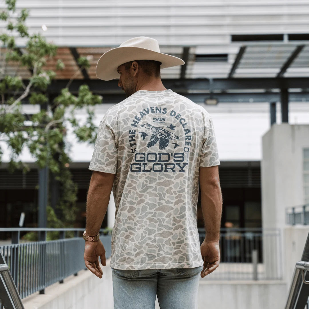 Burlebo Men's Vintage Washed Tee - God's Glory - Classic Deer Camo
