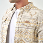 BURLEBO- WHITETAIL AZTEC-CREAM VINTAGE HEAVY FLANNEL