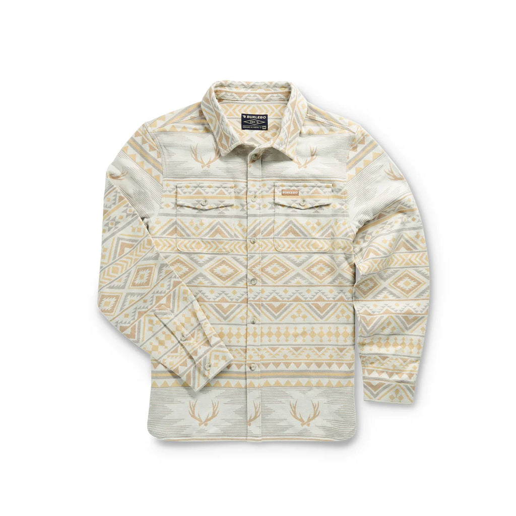 BURLEBO- WHITETAIL AZTEC-CREAM VINTAGE HEAVY FLANNEL