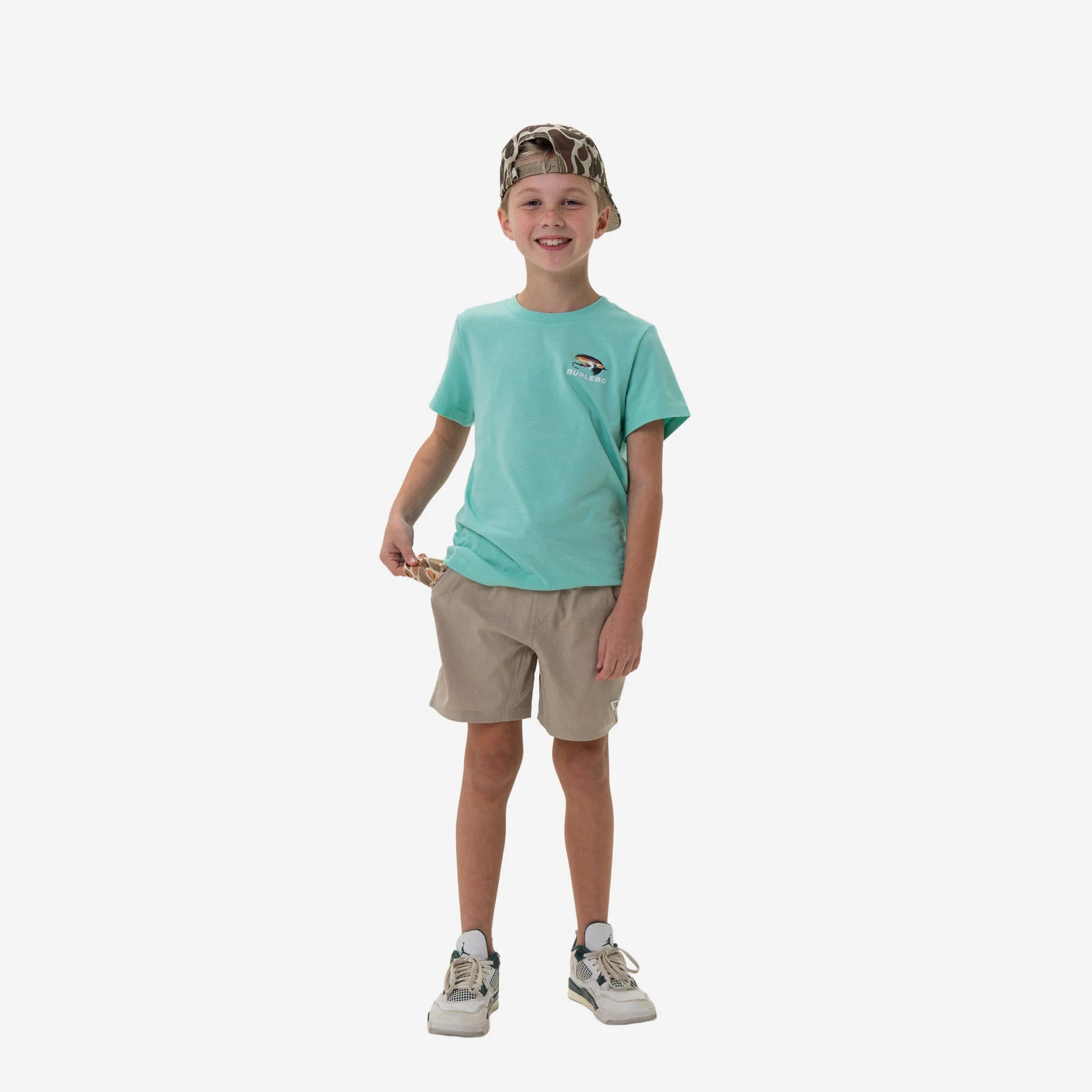 Burlebo Youth Athletic Short - Heather Khaki - Venado Camo Liner