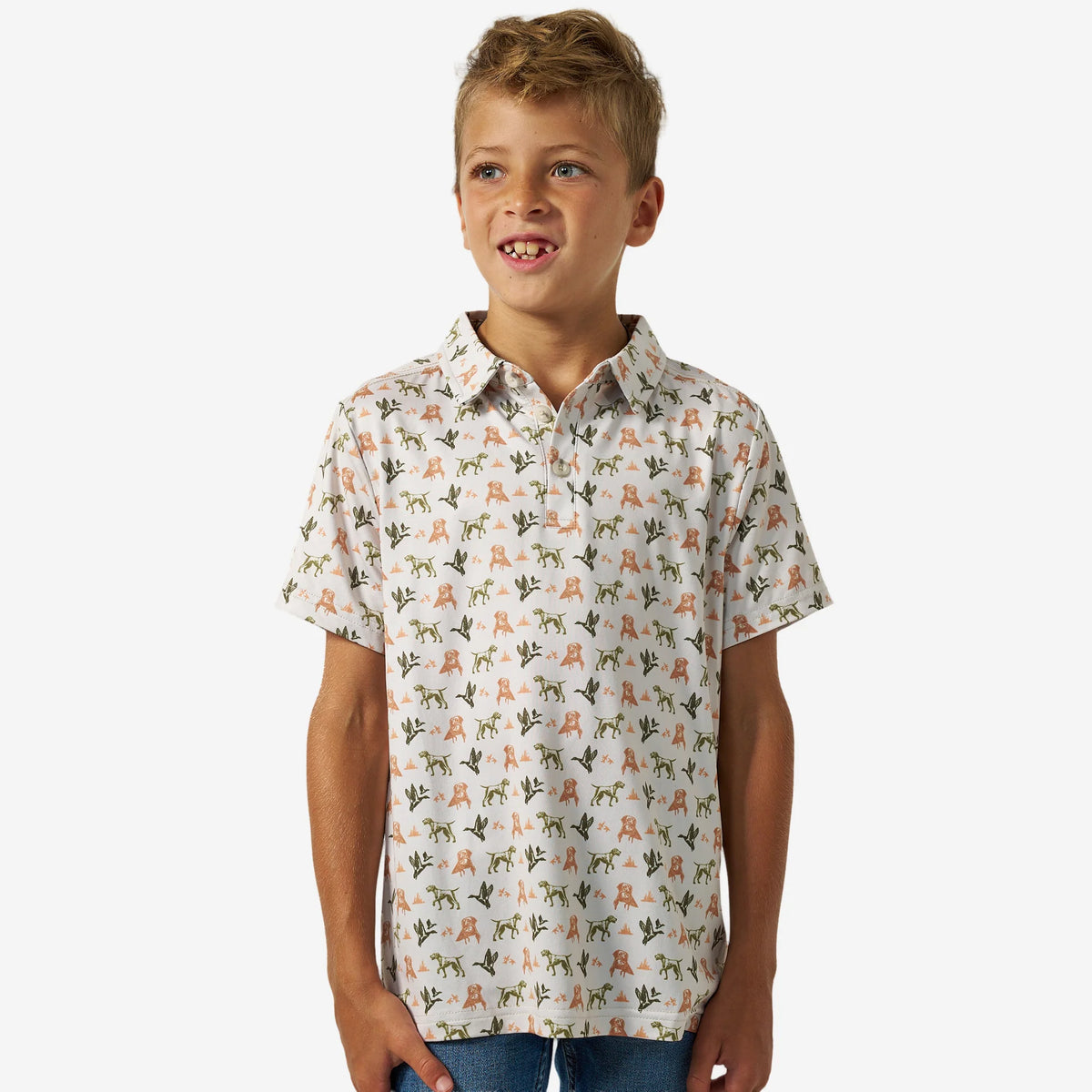 Burlebo Youth Performance Polo - Mallard Duck Dog