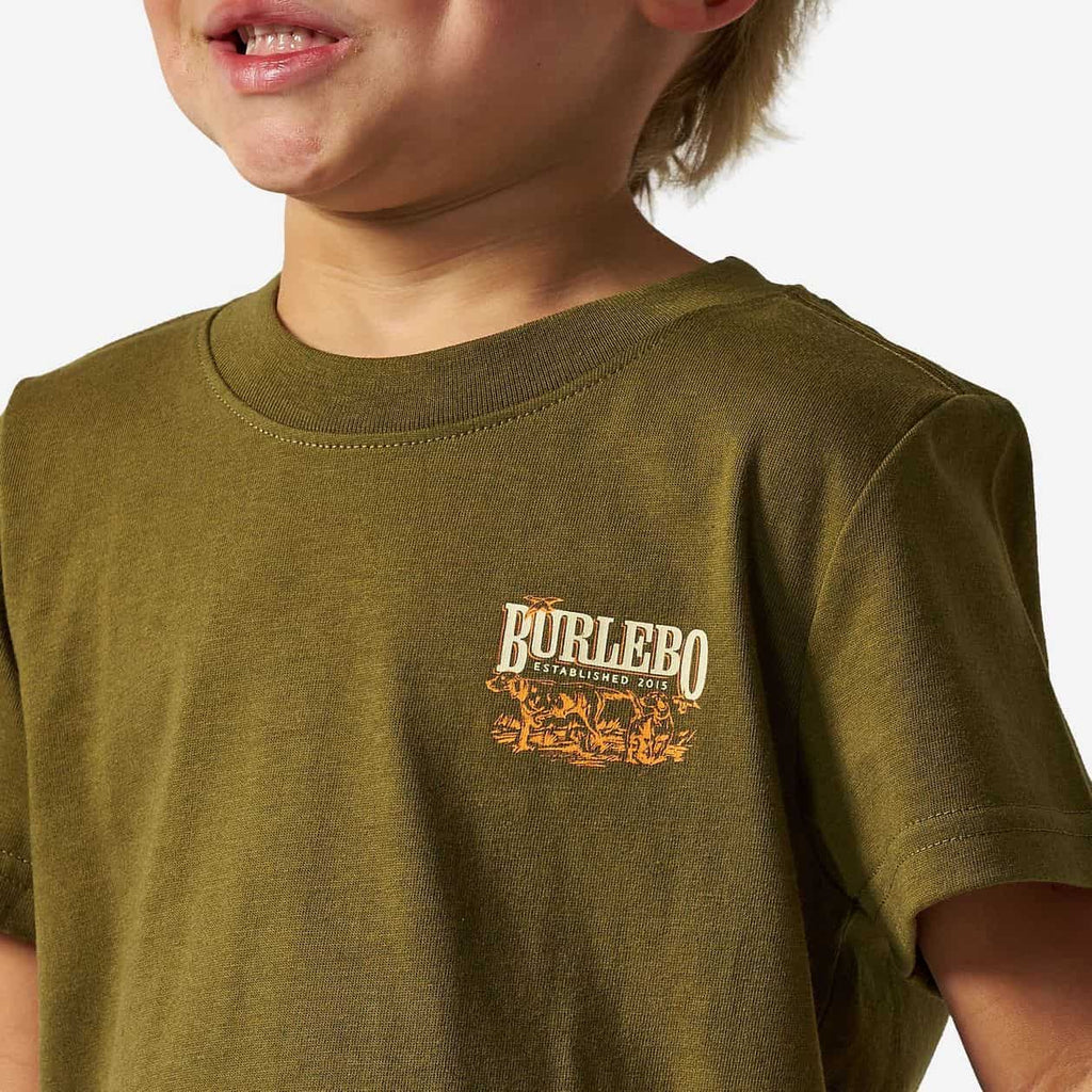 Burlebo Youth Short Sleeve Tee - Hunting Dogs - Hunter Green