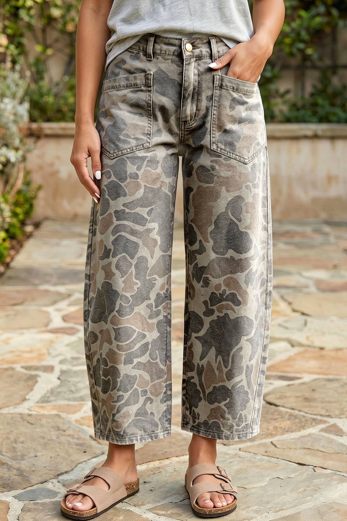 Little Daisy Closet - Camouflage Ankle Length Casual Shift Jeans