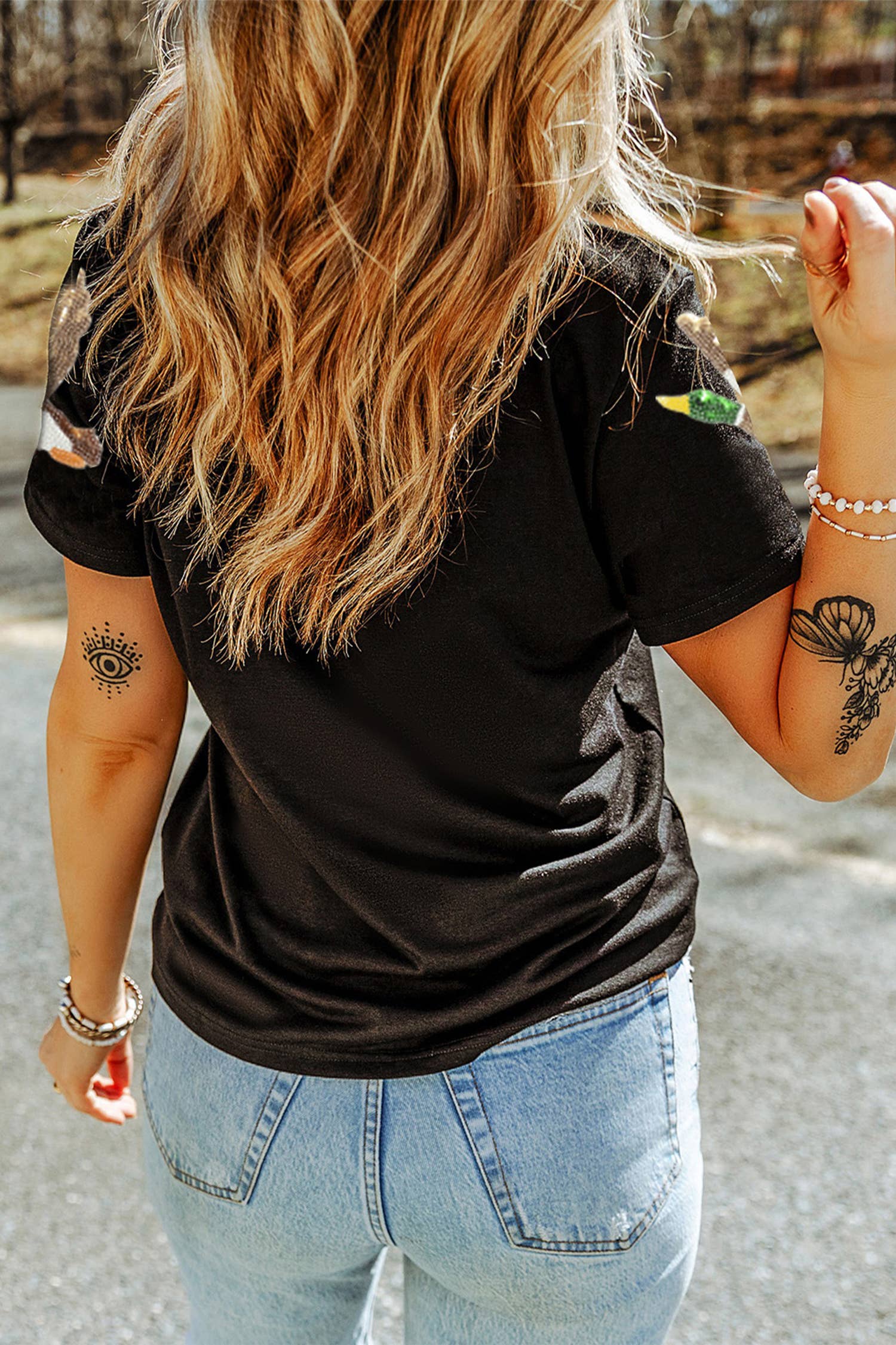 Little Daisy Closet - Sequin Mallard Duck Western Fashion Tee