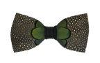 Feather Bow Tie 9 - Small Dotted Guinea & Green Pheasant