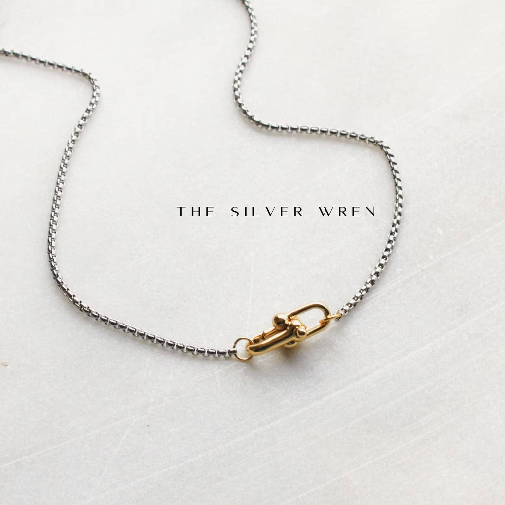 Interlocking Charm Holder Necklace: 16 Inch / All gold