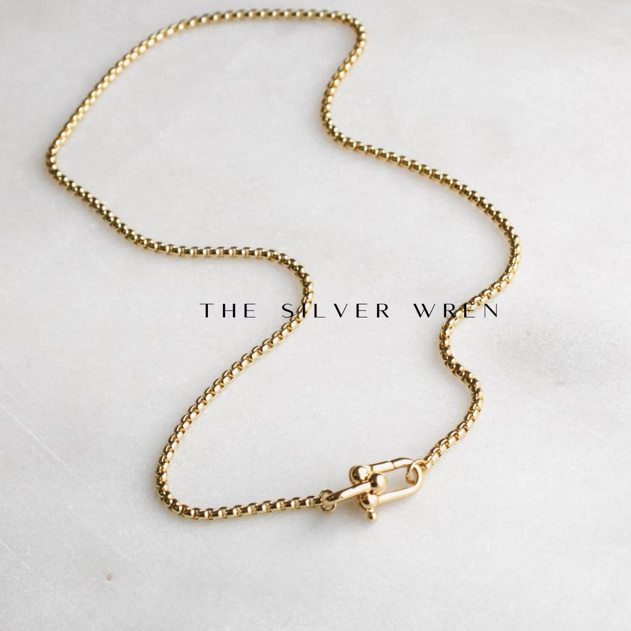 Interlocking Charm Holder Necklace: 16 Inch / All gold