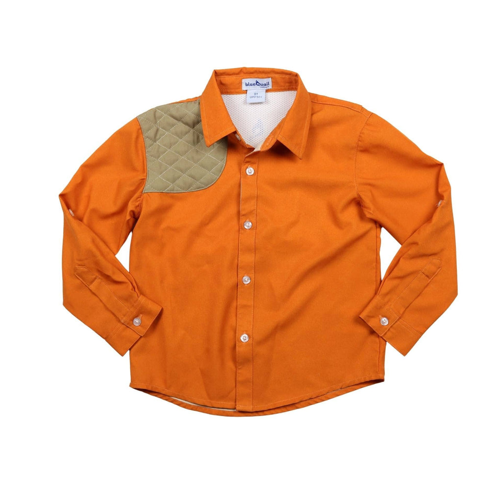 BlueQuail Clothing Co. - Blaze Orange & Khaki Long Sleeve Shirt