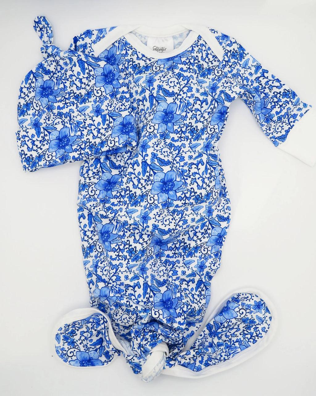Charming Chinoiserie - Newborn Baby Gown + Hat