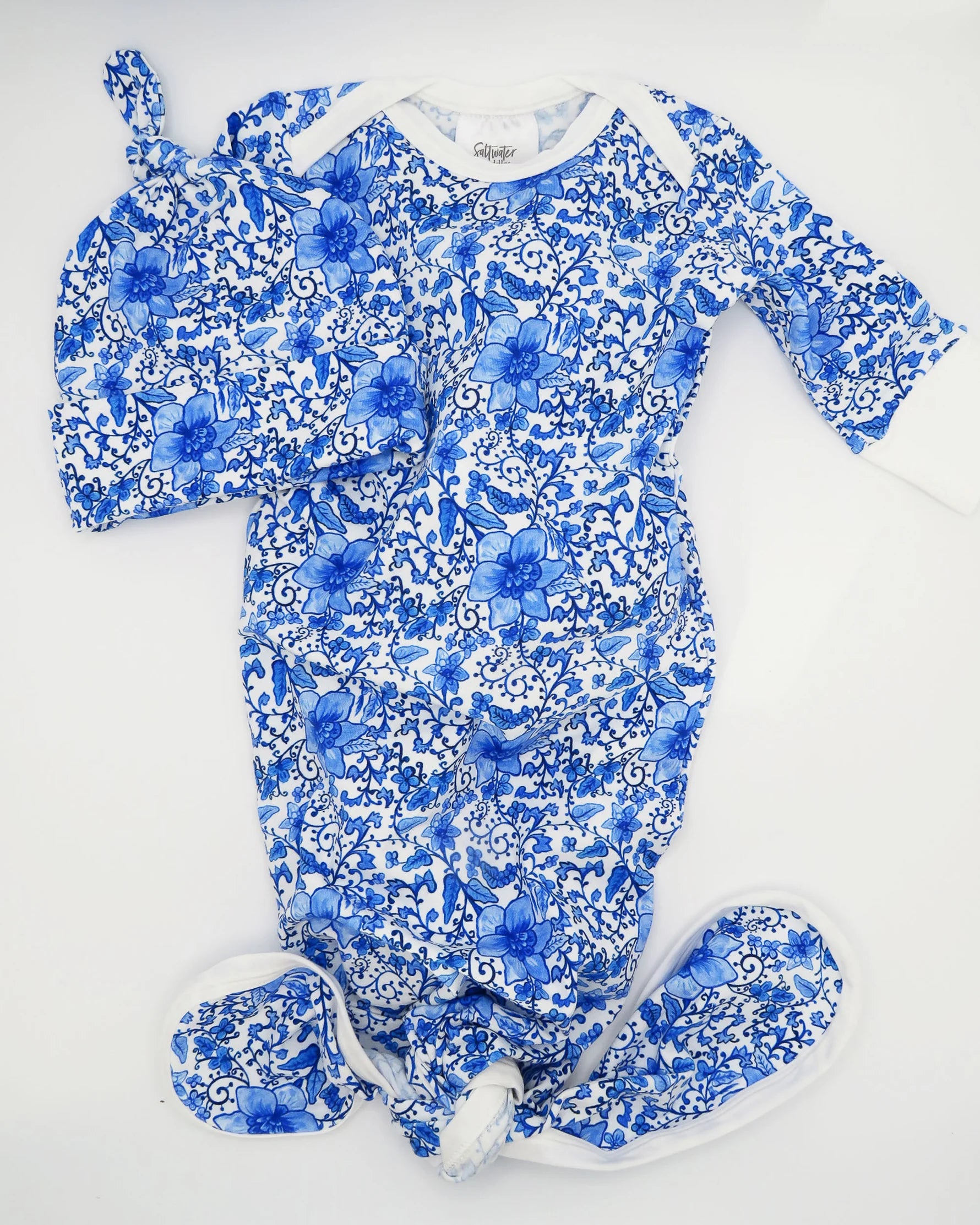 Charming Chinoiserie - Newborn Baby Gown + Hat
