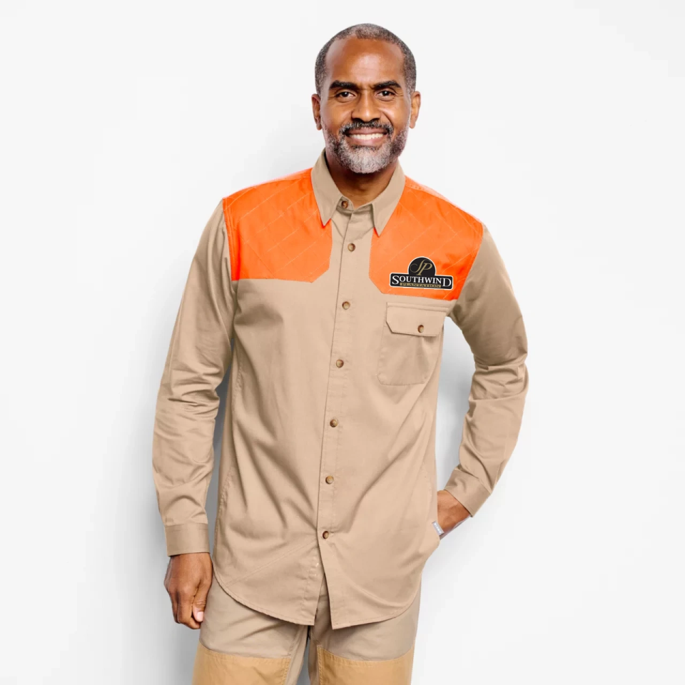 ORVIS- MENS MIDWEIGHT SHOOTING SHIRT TAN/BLAZE