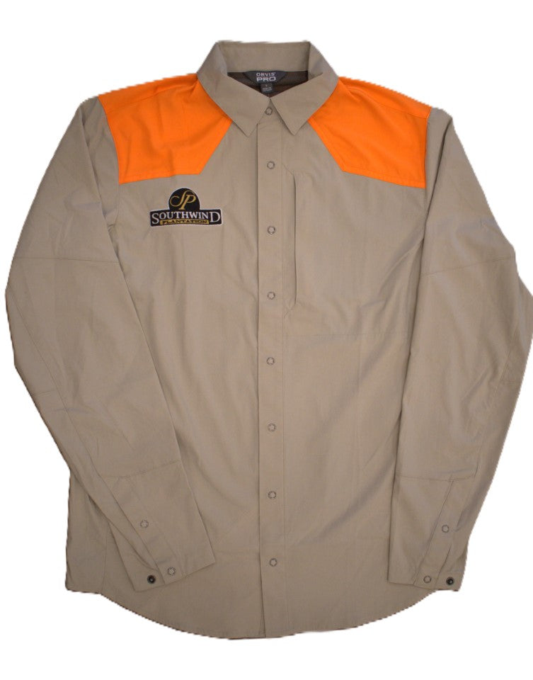 Orvis Men’s Pro Lightweight Long Sleeve Shirt- Sand/Blaze