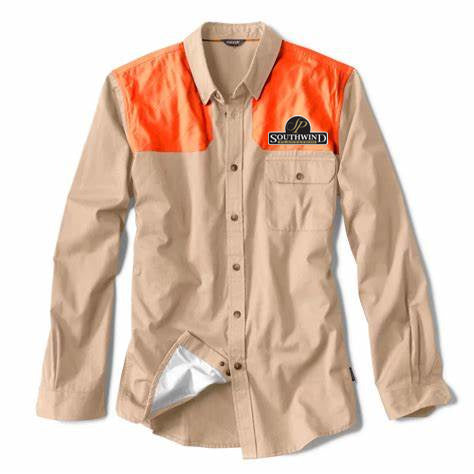 ORVIS- MENS MIDWEIGHT SHOOTING SHIRT TAN/BLAZE