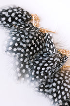 Spotted Feather Fall Statement Tassel Earrings