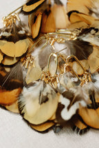 Quail Feather Fall Statement Tassel Earrings