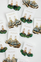 Mallard Fall Feather Tassel Statement Earrings