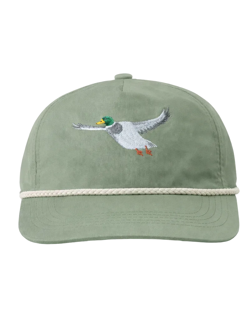 Lischka Brothers - Flying Mallard Duck Rope Cap, Olive Green