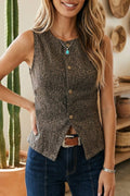 Little Daisy Closet - Western Leopard Print Slim Denim Vest