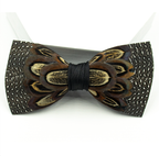 Feather Bow Tie 11 - Guinea & Pheasant