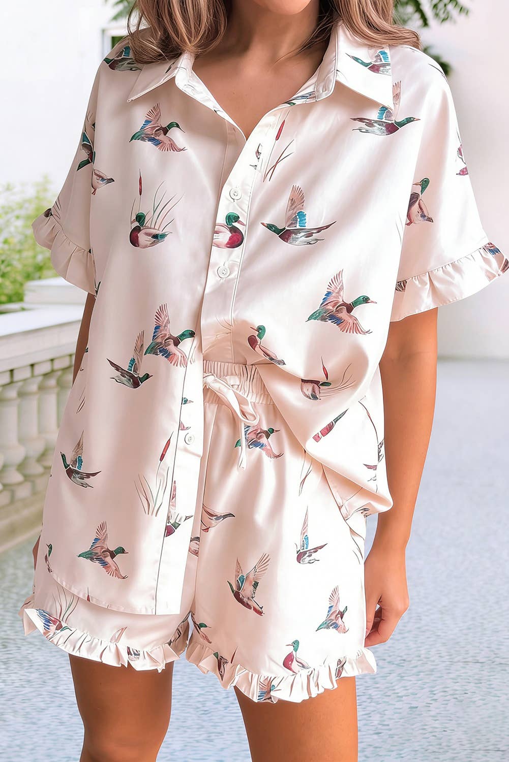 Little Daisy Closet - Shift Mallard Ruffle Button Two-Piece Set