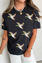 Little Daisy Closet - Sequin Mallard Duck Western Fashion Tee