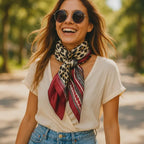 Wine Leopard Print Wild Rag/Scarf