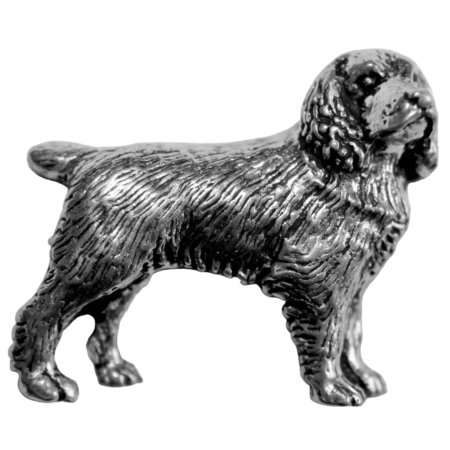 A.R Brown- Signed Cocker Spaniel Pewter Pin Brooch
