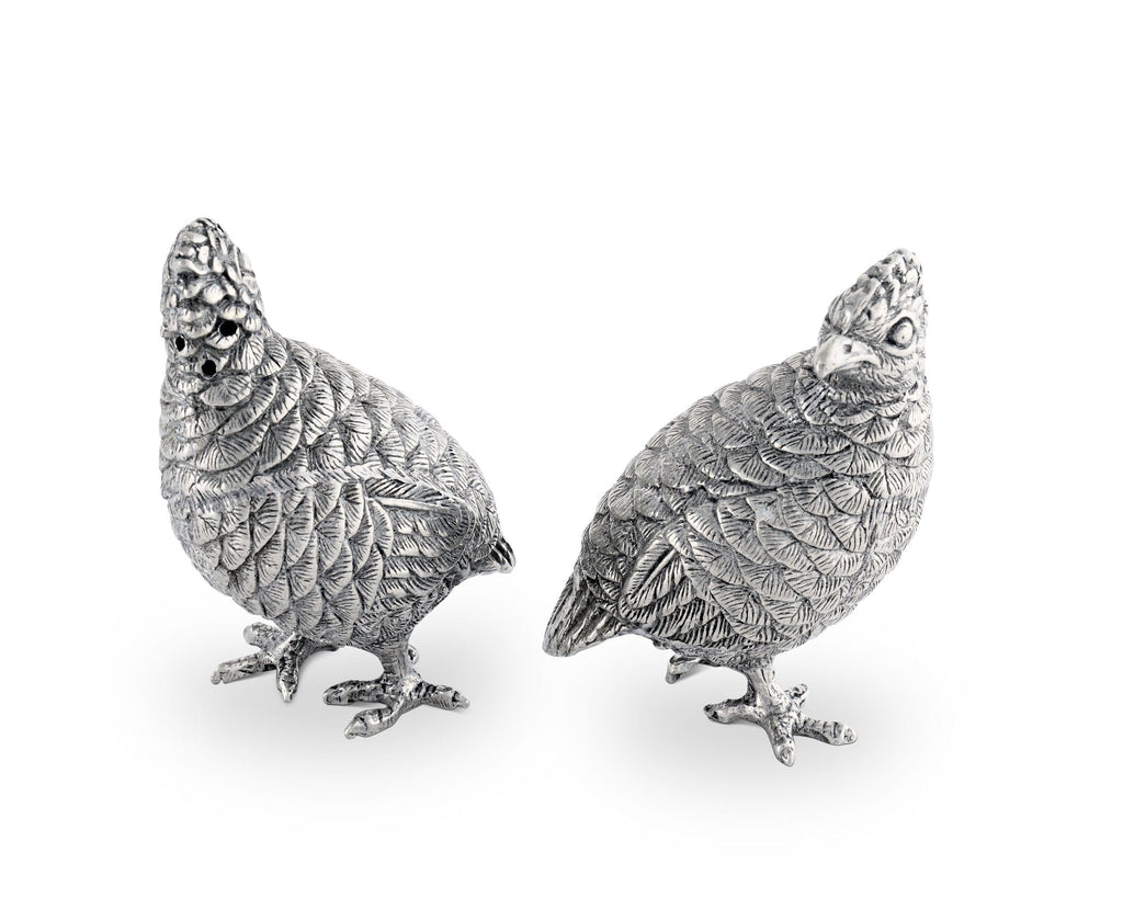 Pewter Standing Quails Salt & Pepper Set