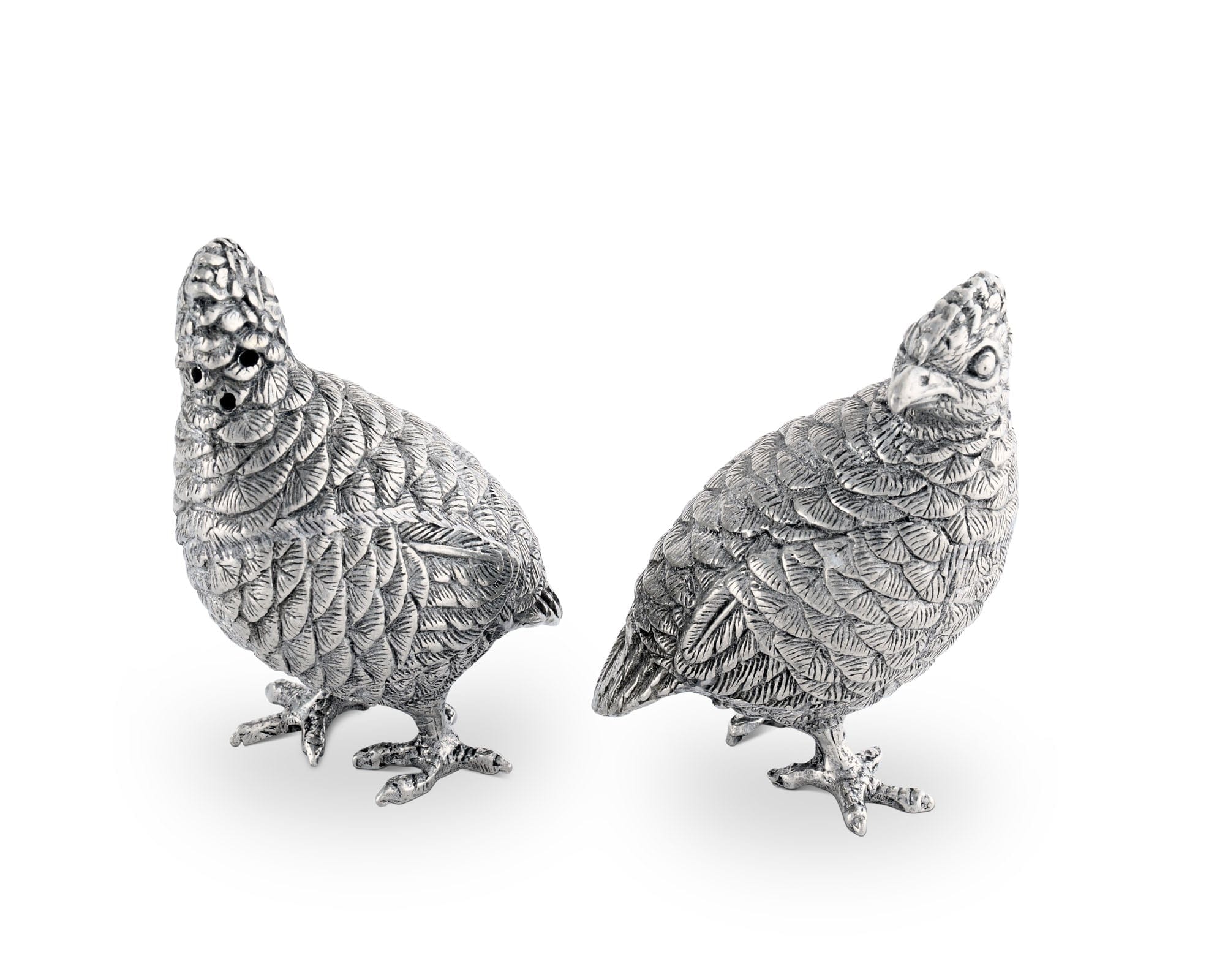 Pewter Standing Quails Salt & Pepper Set