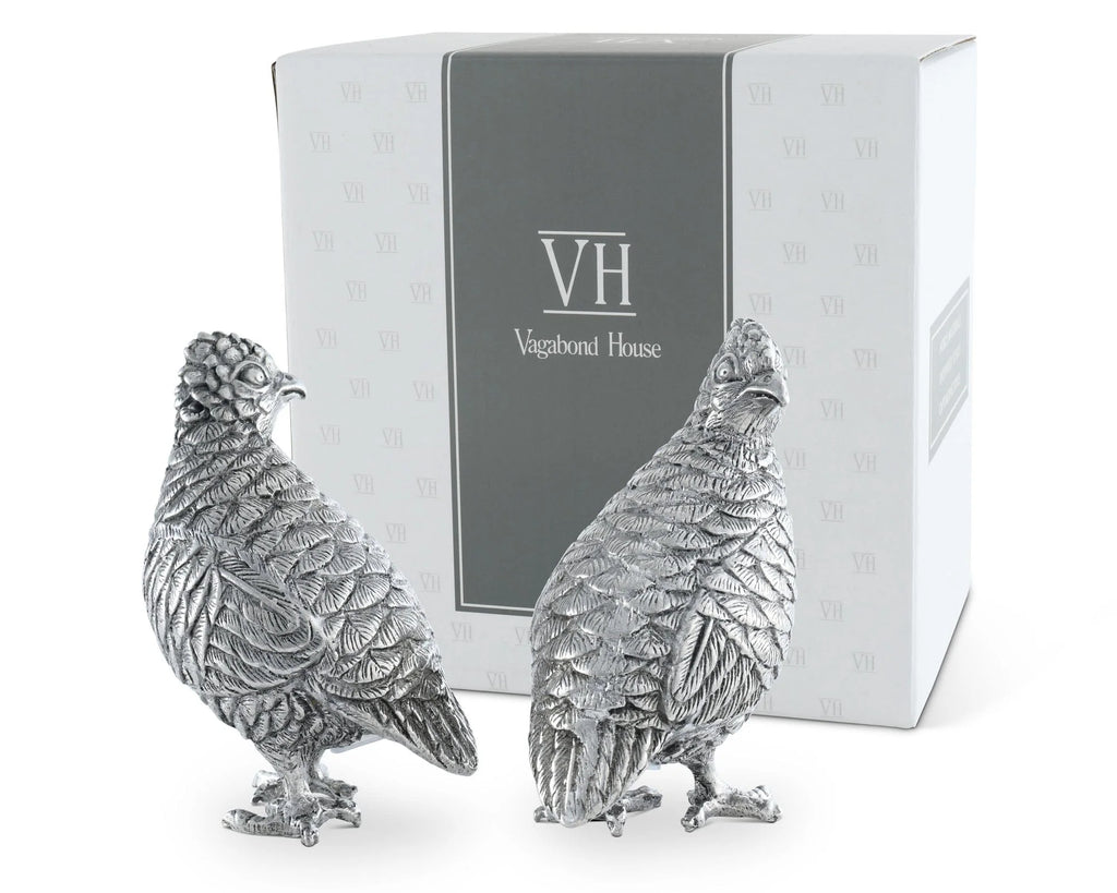 Pewter Standing Quails Salt & Pepper Set