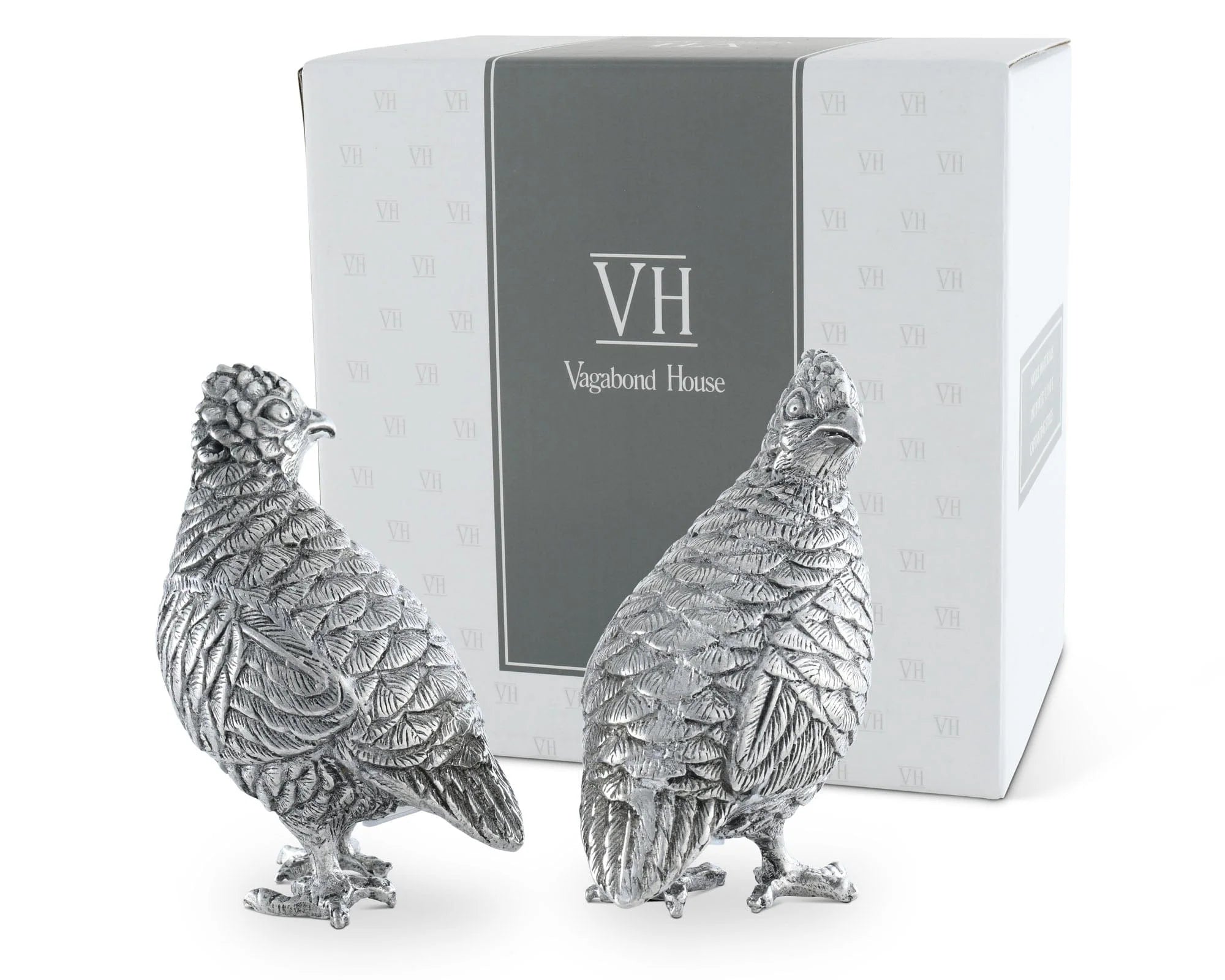 Pewter Standing Quails Salt & Pepper Set